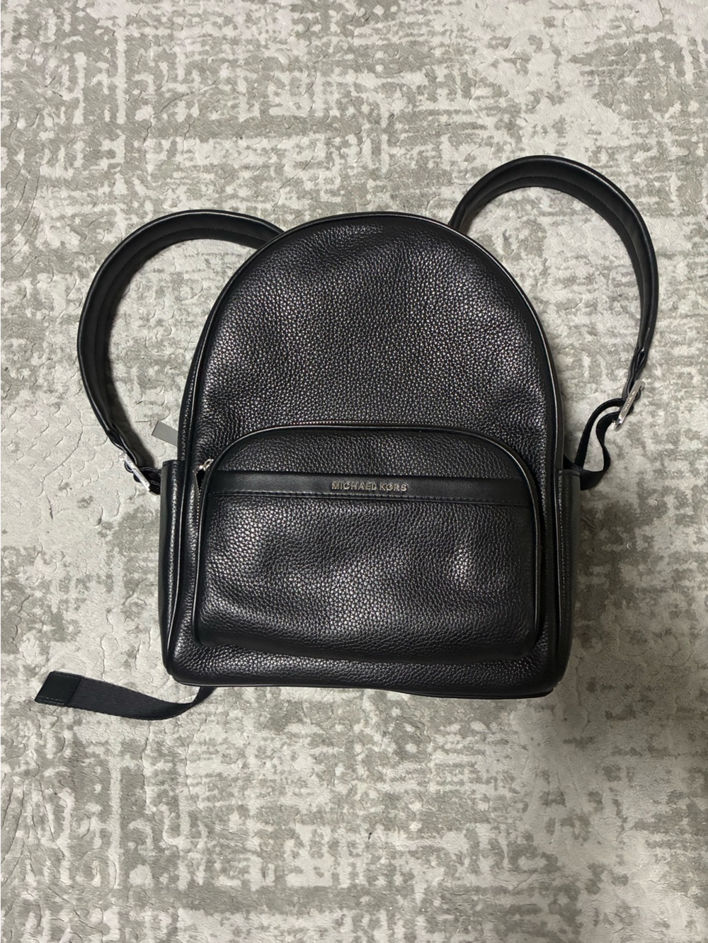 Michael Kors Black Pebbled Leather Backpack